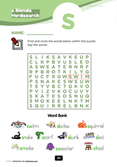 s blends word search