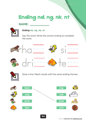 ending blends, digraphs