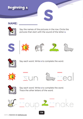 beginning consonant s