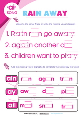 Rain rain away vowel digraph